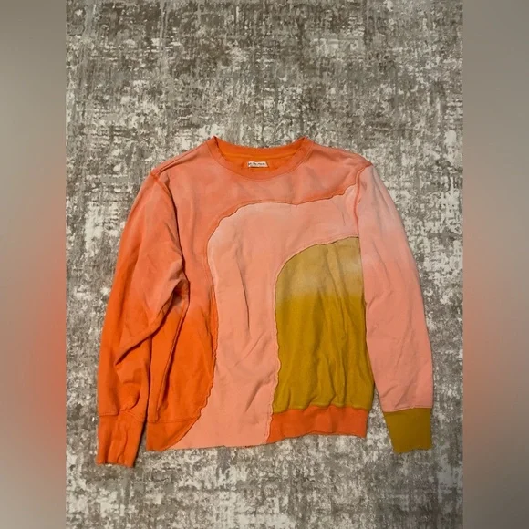 We The Free Shady Colorblock Crewneck Sweatshirt - Orange, Pink, Yellow size L - Picture 5 of 6